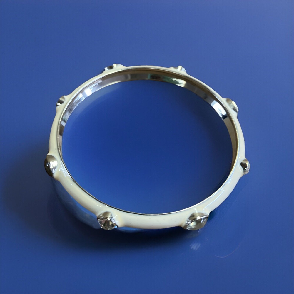 Lovely‎ Premier Designs White & Rhinestones Bangle Bracelet